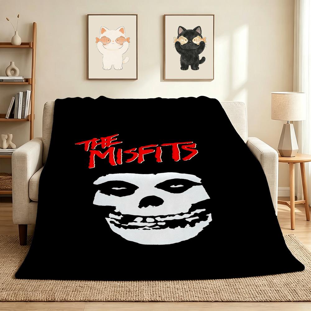 Misfits Skull Flannel Blanket Throw Blanket Soft Warm Sofa Bed Camping Car home Decor Unique Christmas Gift C9301345