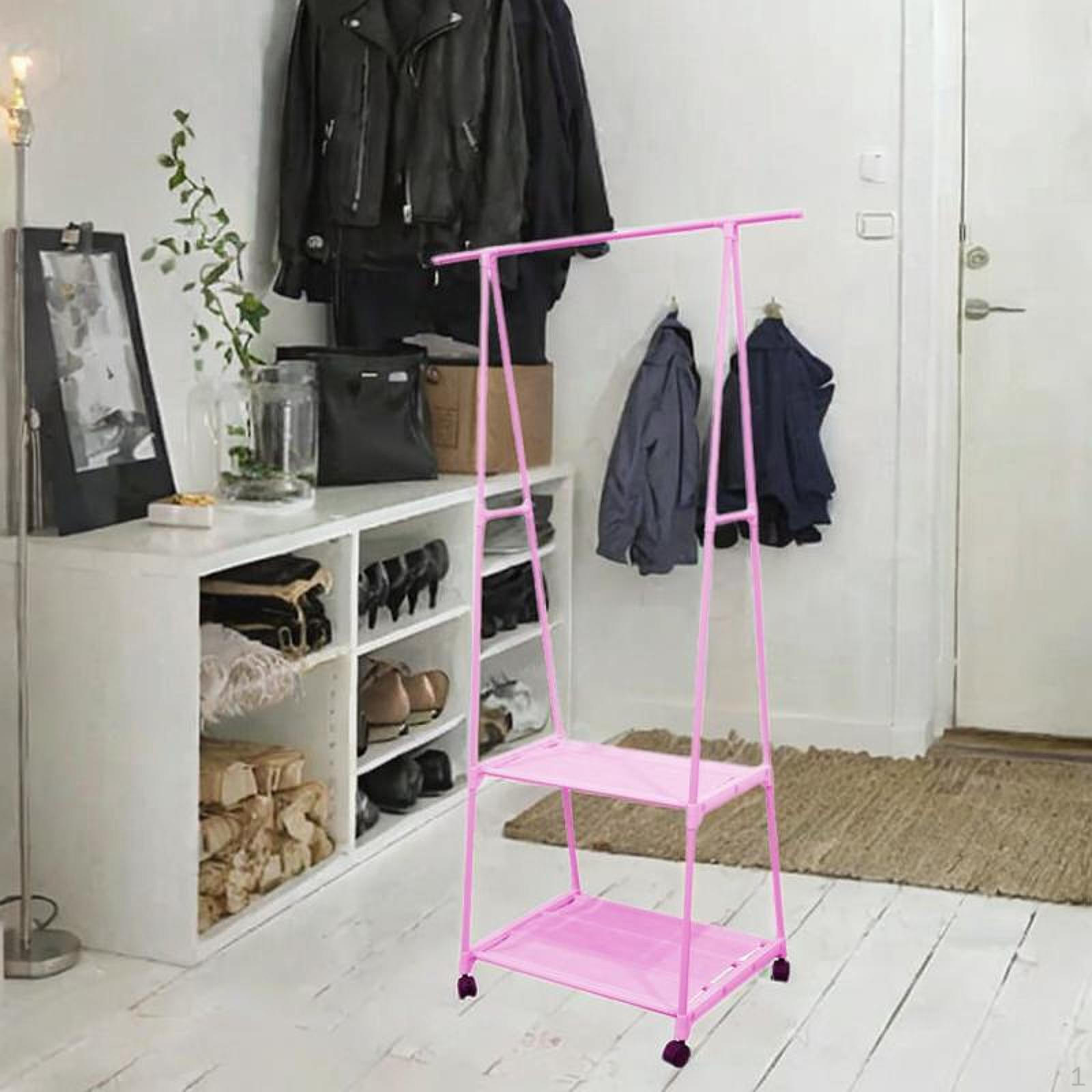 Вешалка для одежды в спальне подставка для одежды с металлическим каркасом для подвешивания розовый 2338₽