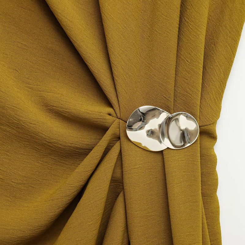 Kaslead New Arrival Women's Clothing Fashion Style Ruched Decorative Round Neck Sleeveless Midi Skirt Dress 5029067