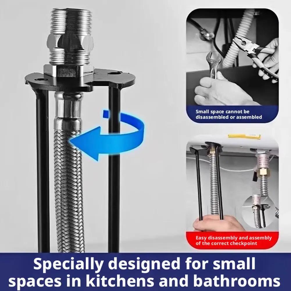 6-in-1 Sink Wrench Multifunctional Carbon Steel Faucet Hose Plumbing Pipe Wrench Bathroom Kitchen Sink Repair Set Hardware Tools