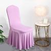 Elastic Dining Chair Cover Sun Skirt Smooth Milk Silk Fabric Breathable Seat Protectors For Wedding Decoration Hotel