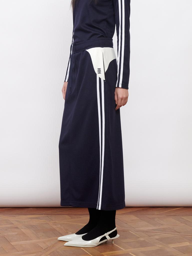 Gijun Football Jersey Long Skirt Navy Ivory
