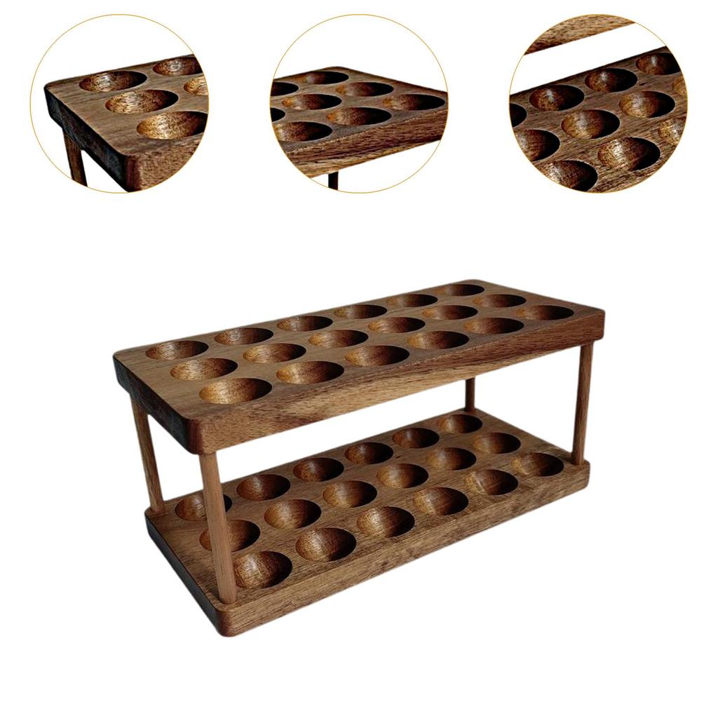 2-stöckiger Eierhalter aus Holz, stapelbar, fasst 36 Eier, Halter, Kühlschrank, Ausstellungsständer für Arbeitsplattenaufbewahrung, Küchenzubehör