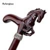 Bastón de Moda de Madera de Caballo Marrón Bastón Decorativo Cospaly Halloween Madera Maza Muleta Varita Báculo 96cm