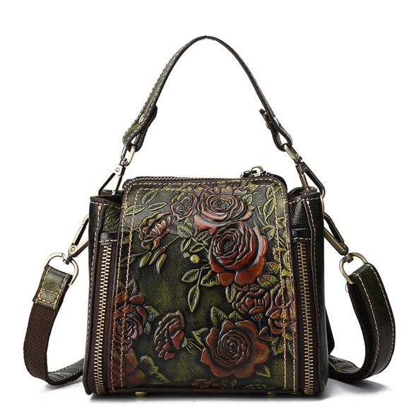 leather embossed bag