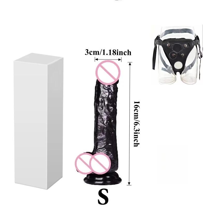 Realistic Black Wear Strap On Anal Plug G-Spot Masturbators Suction Cup Big Penis Butt Plug Long Dick Adult Sex Toy for Women18+