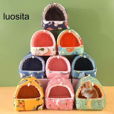 Guinea Pig Nest Cartoon Pattern Pet Hideout Warm Small Animal Hamster Squirrel Bed House Cage Accessories