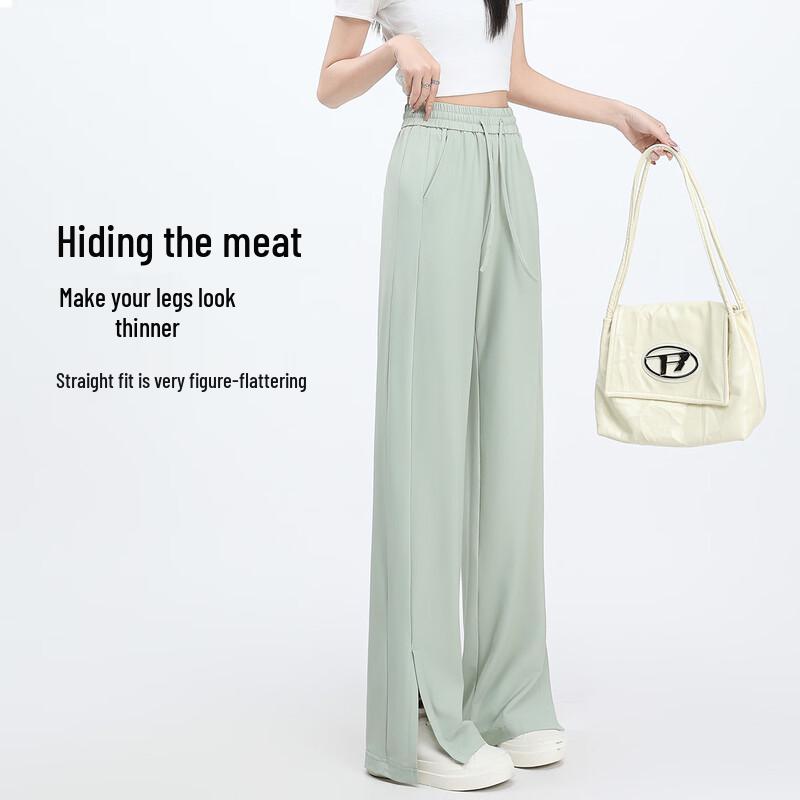 Women s Ice-Feel UPF50+ Slit Wide-Leg Pants L