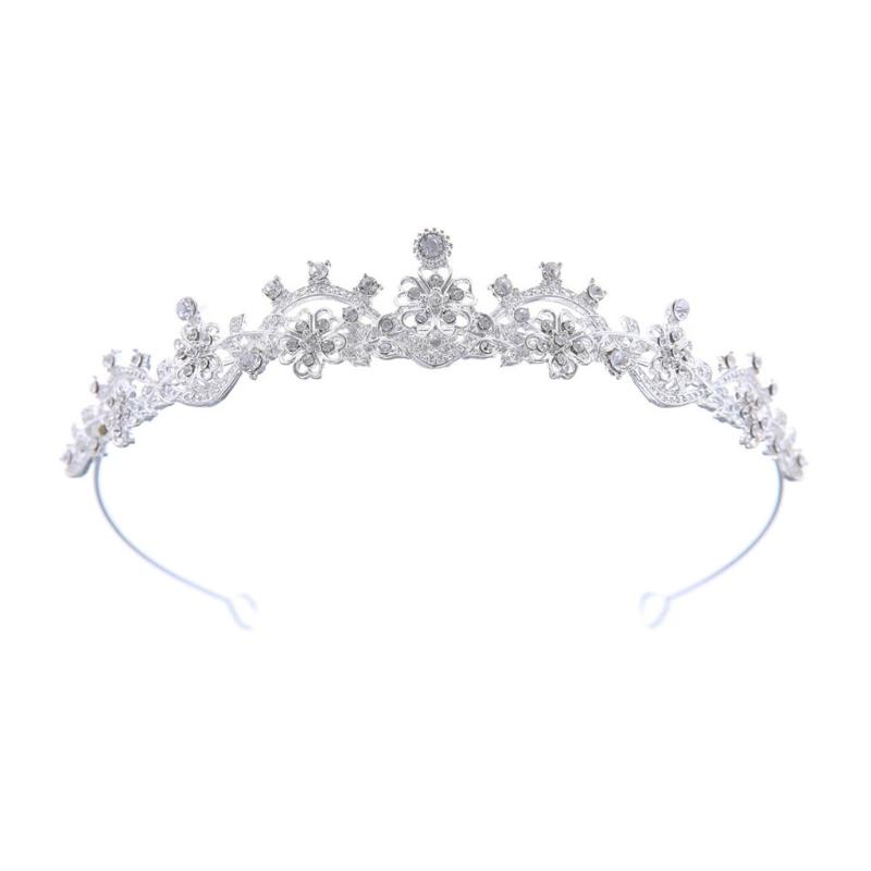 

Fashionable Silver Bridal Tiaras with Rhinestones Adjustable Queen Crowns Portable for Prom and Stage Performances 1