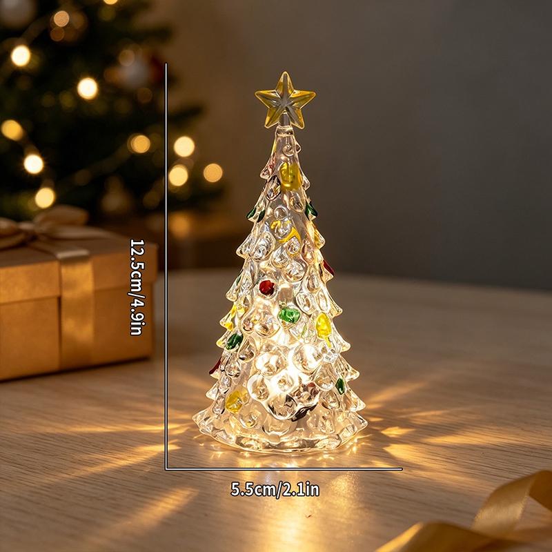 Christmas Tree Night Light Glow In The Dark Crystal Christmas Tree Lamp Christmas Desktop Ornaments Xmas Navidad Decoration