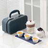Premium Dehua White Porcelain Guochao Ink Set Outdoor Camping Business Trip Tea Set Business Group Buying Printed Logo