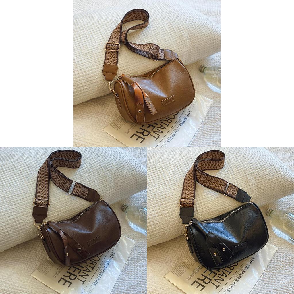 Boston Bag Small Designer Pu Crossbody Purse With Top Zipper For Daily Use