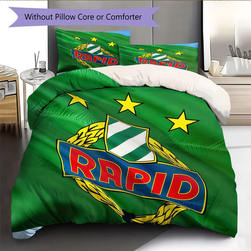 Rapid Vienna Pattern Bedding Home Decoration Birthday Gift ( 1 Duvet Cover + 2 Pillowcase, Without Core),fan Merchandise.