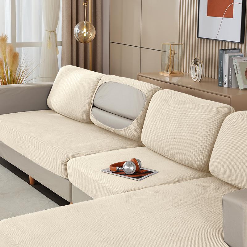 Jacquard Sofa Cushion Cover Stretch Non -Slip Seat Cover For Living Room Washable Washable Armchair Seat Cushion Cover Home Decor