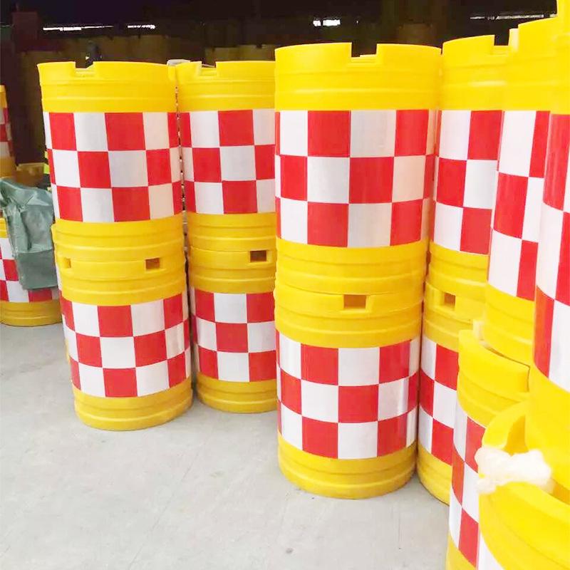 Reflective PE Traffic Barrier: Water-Fillable, Cylindrical, Large Capacity, Anti-Collision Barrel. Anti-collision Barrel