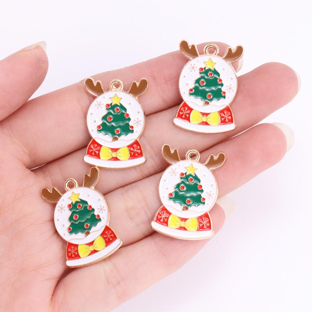 10Pcs Shiny Snowflake Charms Jewelry Making Women's Zircon Necklace Earrings Party Gift Festival Clavicle Chain Jewelry Pendant