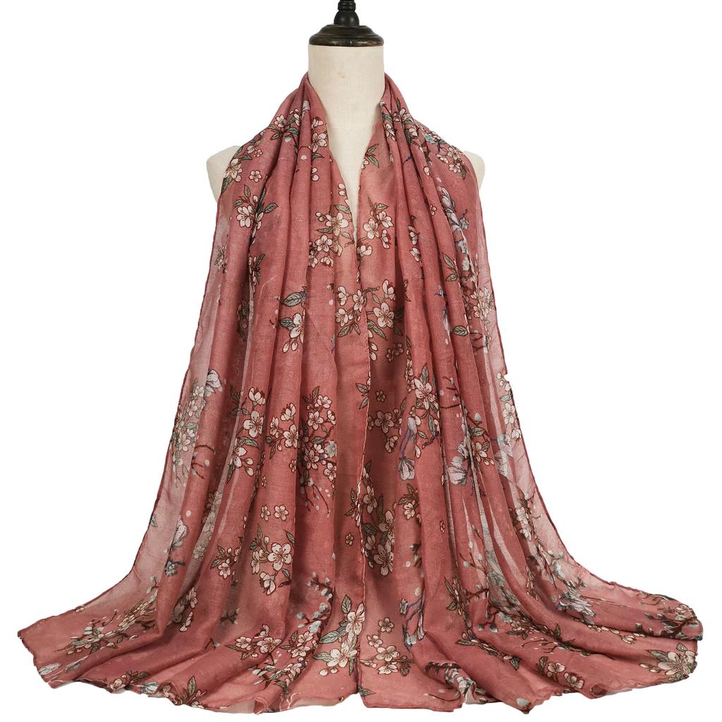 Fashion Women African Black Floral Viscose Scarf Lady Print Soft Voile Shawls And Wraps Female Foulard Echarpe Designer 180*80Cm