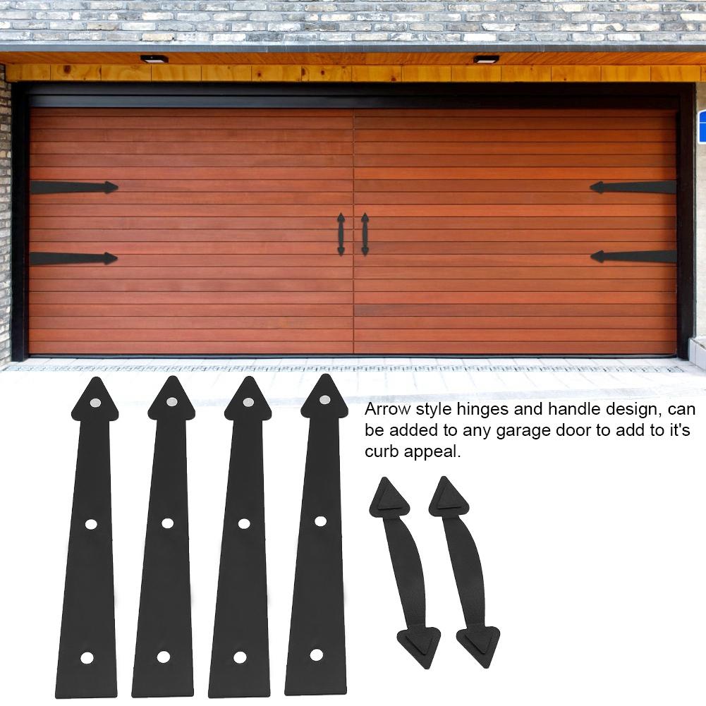 Kit di Ferramenta Decorativa per Porta del Garage a Carrozza per Casa, Cerniere e Maniglie Stile Freccia