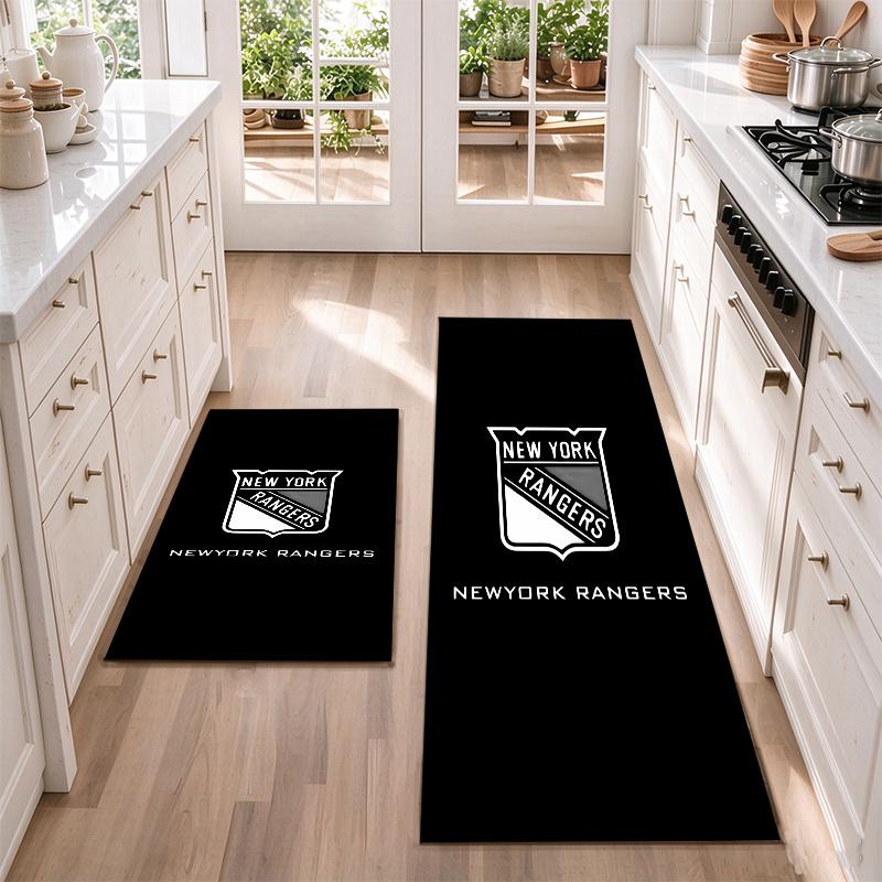 New York Rangers Flannel Kitchen Floor Mat – Non-Slip, Absorbent and Easy to Clean Suitable for Kitchens, Entryways Bedroomsand Bathrooms