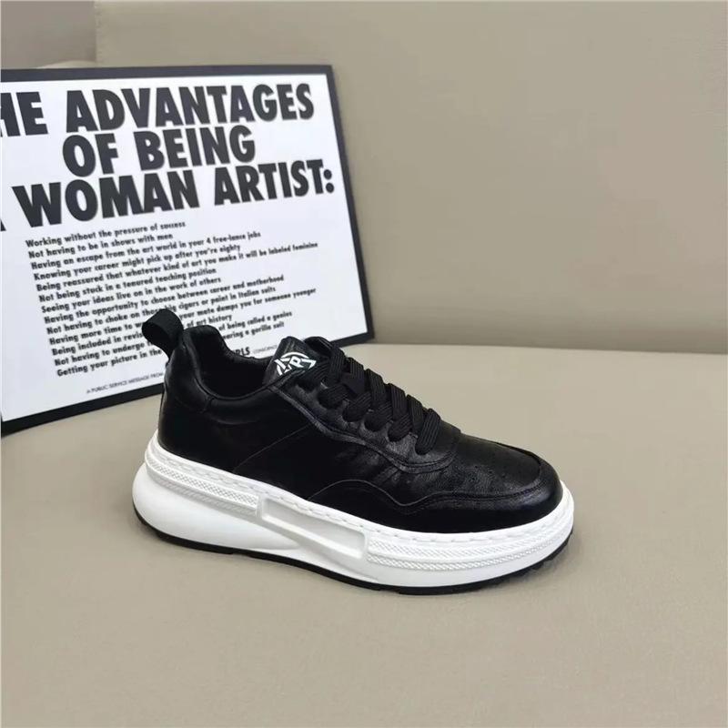 Retro dad shoes autumn and winter new comfortable leather casual board shoes qs