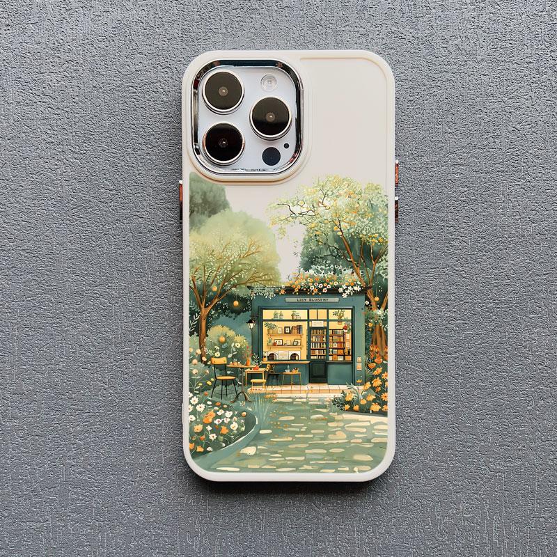 

Oil Painting Garden Grange Countryside Fairy Art Phone Case For iPhone XR XS X 7 8 Plus 16 15 14 13 12 11 Pro Max Silicone Cover iphone X or XS
