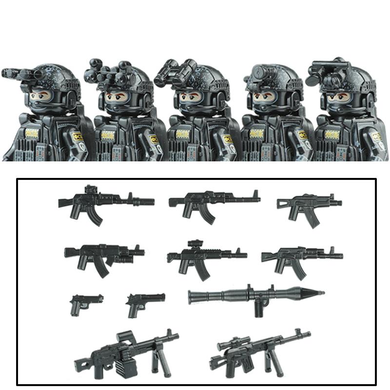 City Army Figures Building Blocks Russia Army Soldiers Weapons Special Combat Uniform Shield Combat Vests Shields Brick Toys