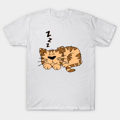 T Shirt Women Exclusive Cartoon Cat Sleeping Harajuku Print Kawaii Tshirt Summer Short Sleeve Female T-Shirt Top Tee