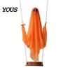Swinging Ghost Light Halloween Decoration, Large Hanging Swing with LED String Lights, Button Battery Powered Figure for Outdoor Indoor Party