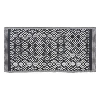 Geometrischer Outdoor-Teppich 90 x 180 cm Atmosphera - Schwarzes Mandala