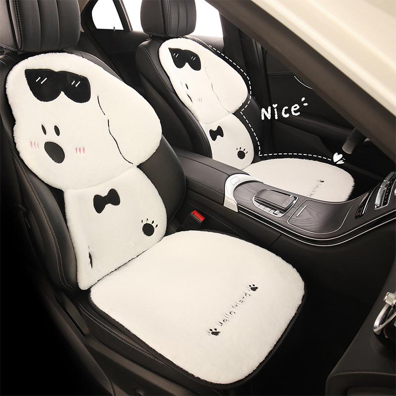 Winter Plüsch Autositzkissen aus Kaninchenfellimitat - Niedlich und warm für Haustiere