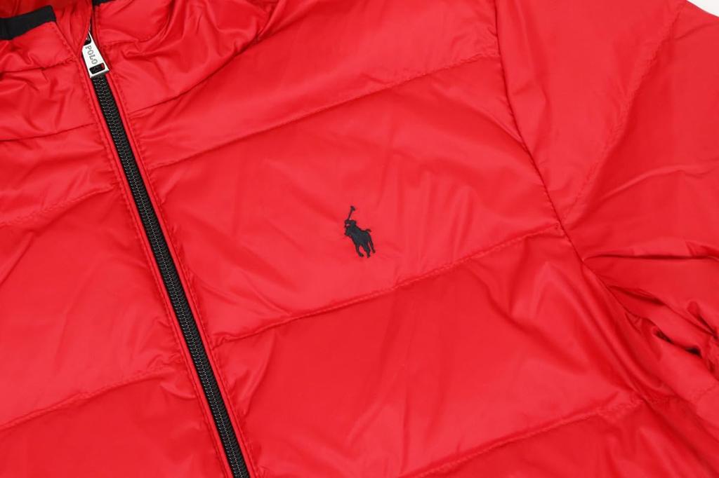 POLO RALPH LAUREN Padded Down Size Red Boys' Jacket/Parka s potiskem loga na zádech, L, (Kód produktu 0101993)