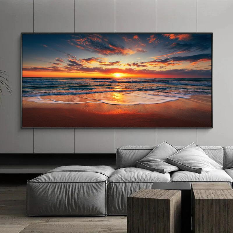 Sunset Sea Beach Landscape Canvas Poster Wall Art Canvas Painting Wall PicturePicture For Living Room Home Decor