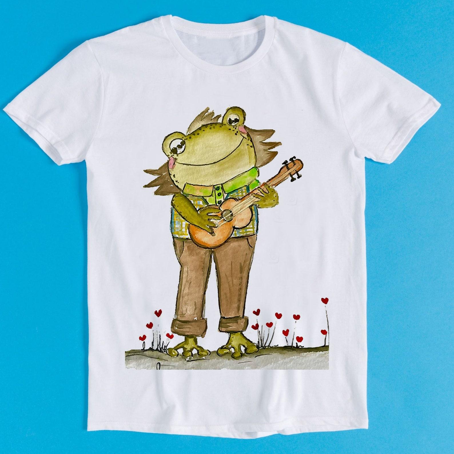 Frog Toad Playing Guitar Banjo Musician Meme Gift Funny Tee Style Unisex Gamer Anime Cult Movie Music T-Shirt K1114 S