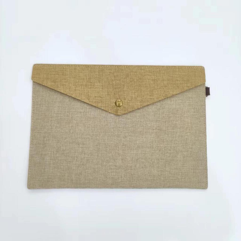 A4 Magnetic Button Linen-Feel Felt File Bag & Stationery Set for Office, Meetings, or School - A5 Document Storage