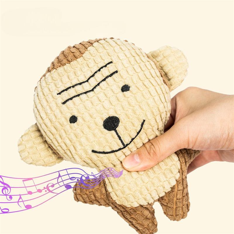 Stress Relief Pet Plush Toy Colorful Cartoon Fruit Animal Shape Bite-resistant Sounding Doll Molar Pet Toys