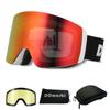 DDmushi Snowboard Goggles, Ski Goggles, Snowboard Goggles, Magnetic, Quick Lens Change, Day/Night Lens Set, 2 Lenses, Hard Case Included, Anti-Fog, He