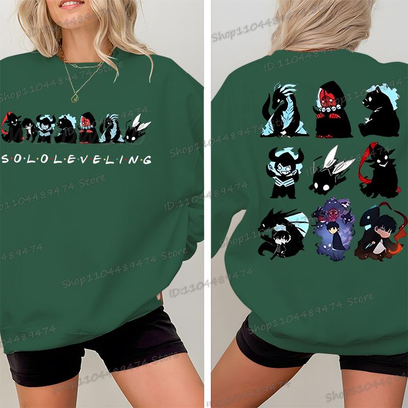 Solo Leveling Crewneck Sweatshirt Unisex Anime Fan Gift Fashion Casual Hoodies Sung Jin Woo Cartoon Classic Street Style Hoodies