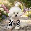 Pet Outfits Collared Style Dog Striped Shirt Breathable Comfortable Dog Thin Shirt Soft Cooling Vest Cat Vest Kittens Wear