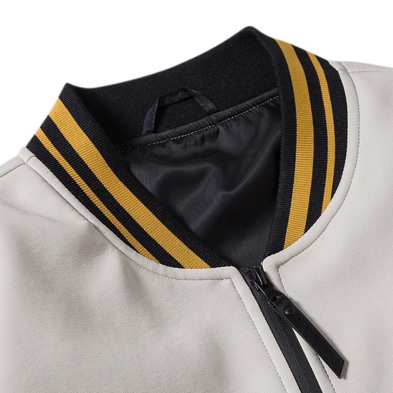 Весна и осень Свободная куртка из искусственной кожи в гонконгском стиле Универсальная — фото 4