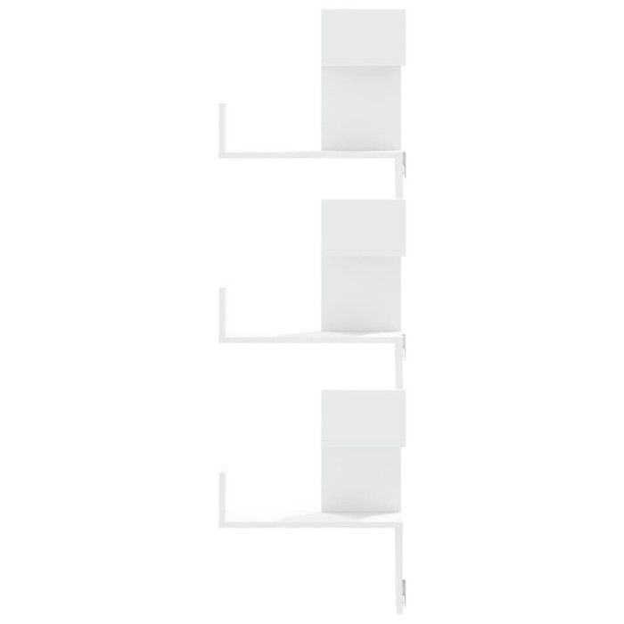 VidaXL White Wall Corner Shelf 45x45x147 Cm Engineered Wood, Corner Shelf, Hanging Shelf, Wall Shelf 852636
