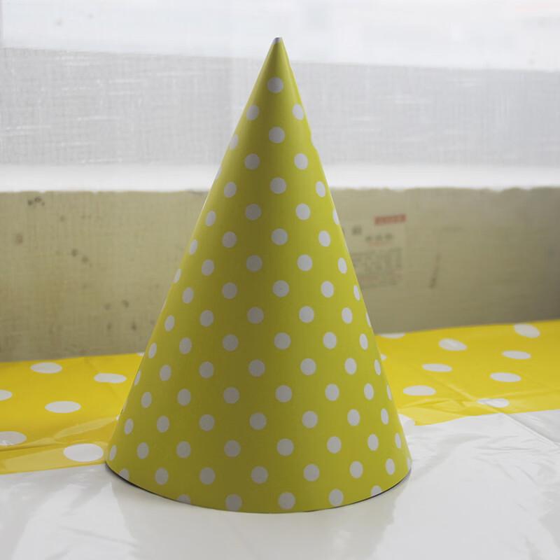 OIMG Yellow Polka Dot Party Tableware & Hat Set