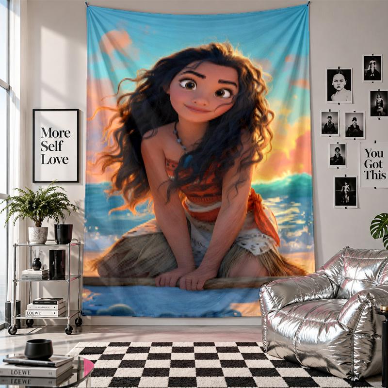Wall TapestryMoana Cartoon Art Hanging Cloth Decorative Background Cover for Room Decoration