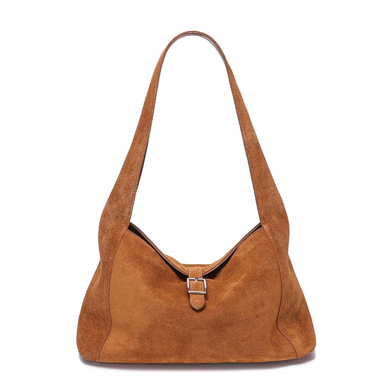 New Winter Women's Natural Suede Leather Bags Female Soft Cowhide Durable Crossbody Shoulder Bag Ladies Fashi Commute Handbags