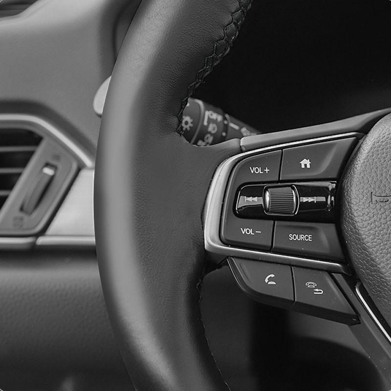 Black Car Steering Wheel Microfiber Leather Cover Trim Accessories For Hyundai Santa Fe - Palisade -