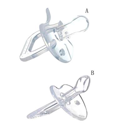 Simple Transparent Safe Silicone Baby Infant Toddler Pacifier Flat Round Nipple