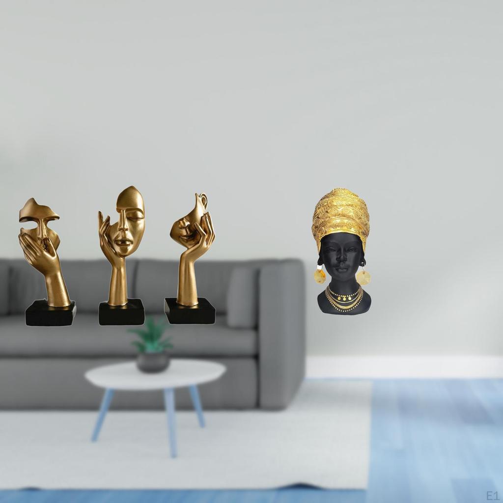 Resin Thinker Statues Tabletop Decorations Abstract Art Sculptures for Office Bookshelf Living Room