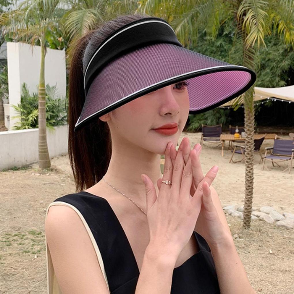 Color-changing sun cap (black) wide-brimmed sun protection hat