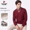 Pierre Cardin Men's Faux Two-Piece Fleece-Lined Wool-Blend Sweater