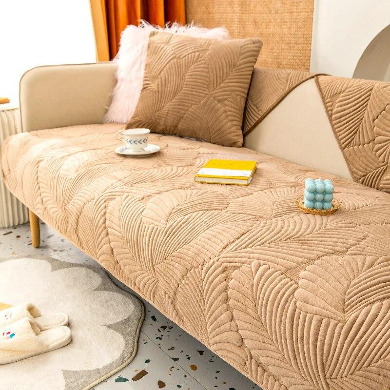 Velvet Sofa Cover Winter Thickening Non-Slip Plush Sofa Full Cover Towel Cloth Breathable Living Room Sofa Furniture Cover