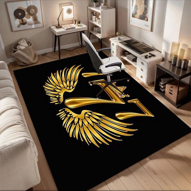 

Golden Angel Wings Number 7 Wall Sticker Home Decor Art Print PosterOffice Mat Perfect for Home Decor Office Desk Chair Rugs Chair Carpet fo 60cm by 90cm